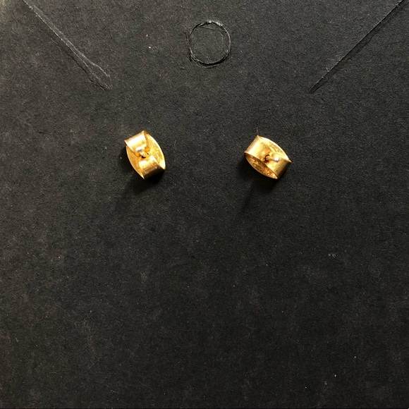 Delicate Gold Embellished Circle Studs - Picture 3 of 3